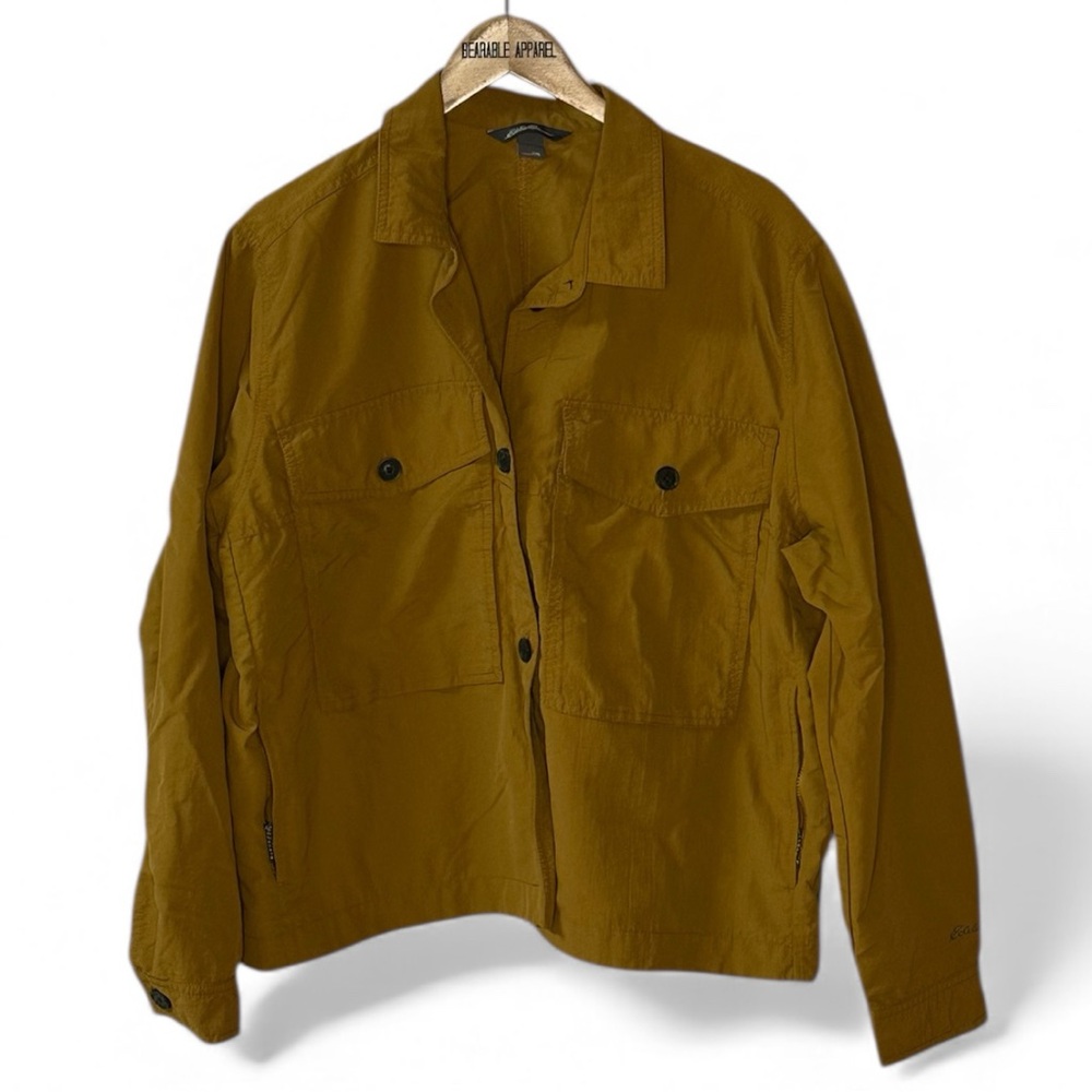 Women Plus 2XL Ravenna Shirt Jacket Eddie Bauer Cotton Stretch Boxy Water Repel